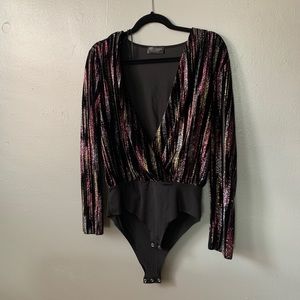 Zara velvet bodysuit